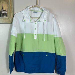 Columbia White, Green, and Blue Women's Jacket
